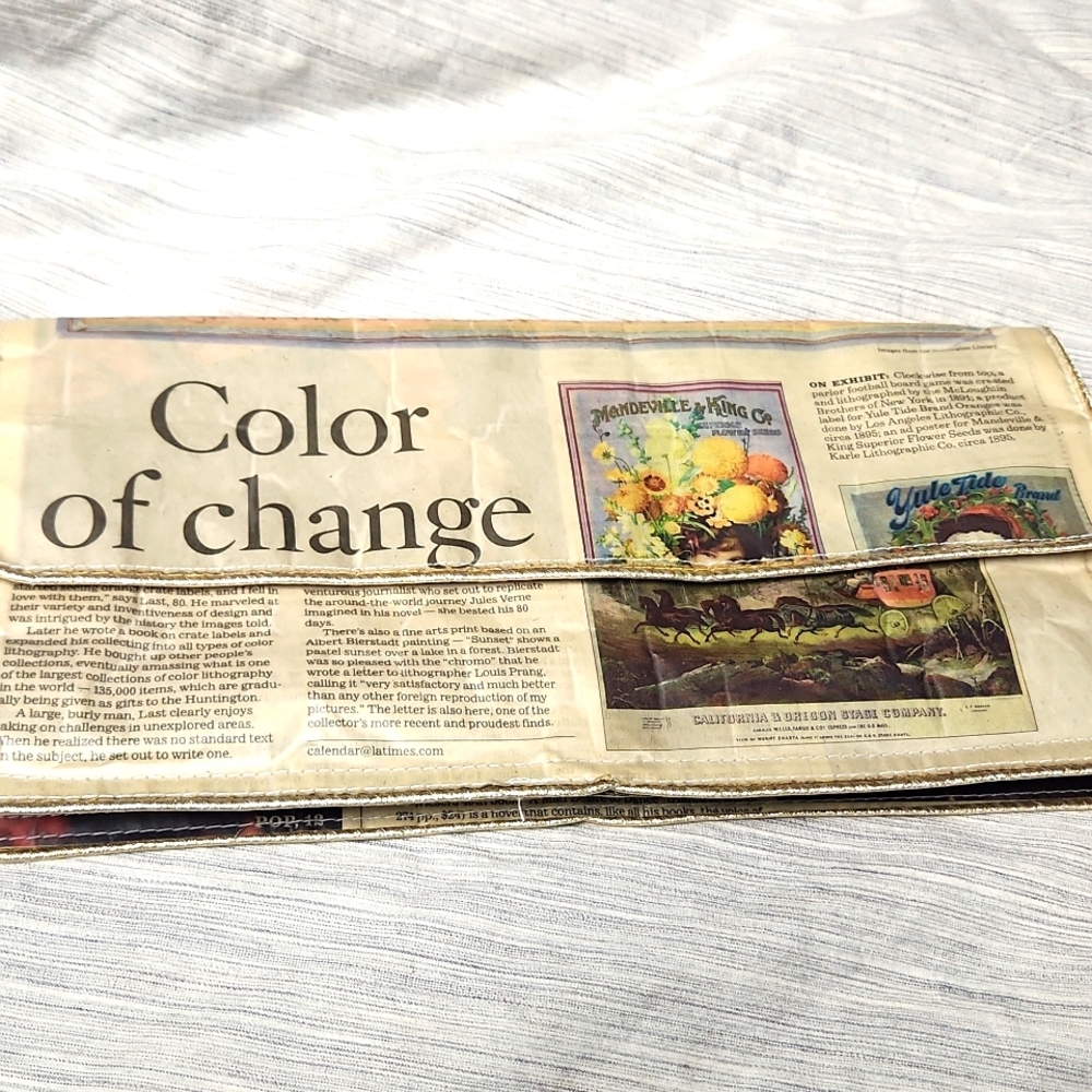 Newspaper purse clutch